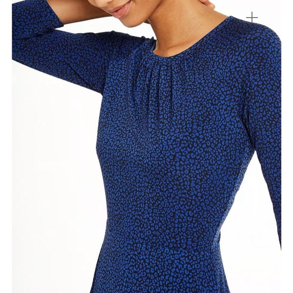 💙 Michael Kors Blue Leopard Knee Length Dress 💙